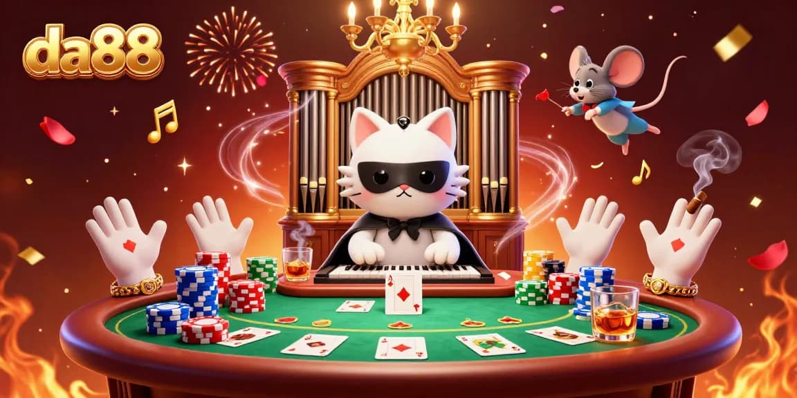 Engage with da88's thrilling casino experience featuring the phantom cat and poker glamour.