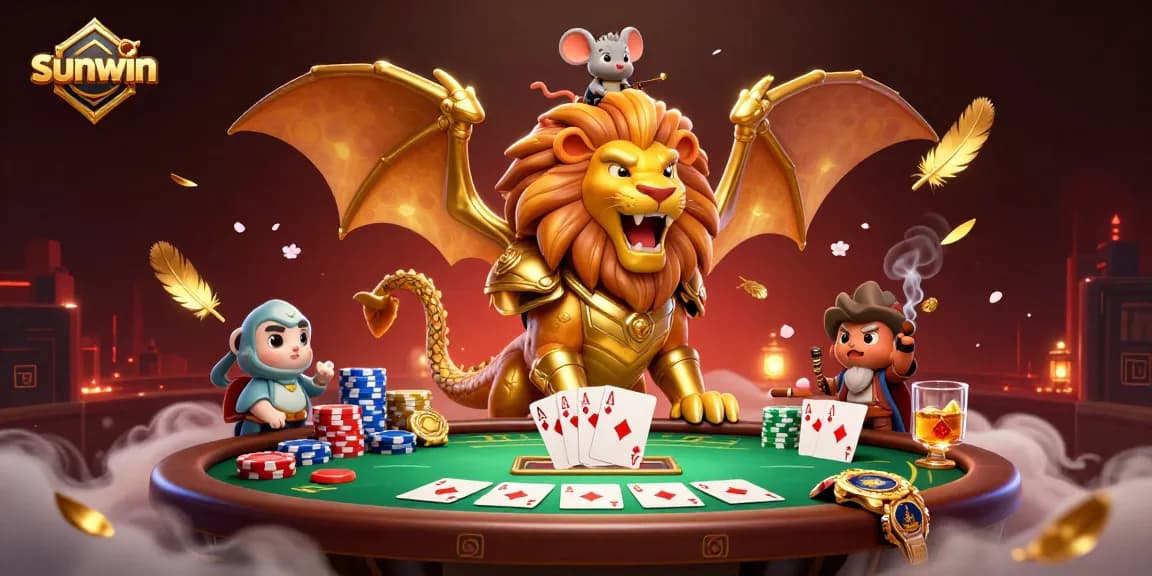 Experience thrilling poker action with sunwin's dynamic casino illustration showcasing excitement.