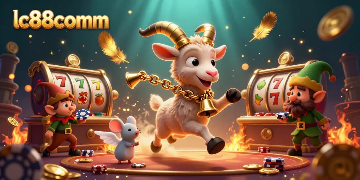 Win big at lc88comm where festive chaos meets casino excitement in a vibrant 3D scene.