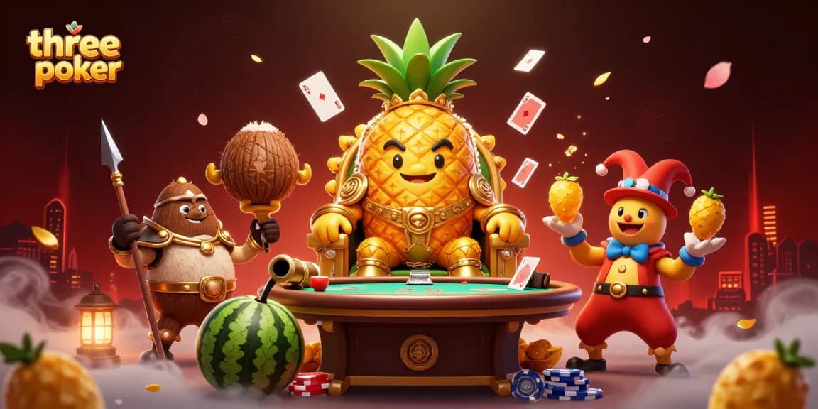 Experience thrilling three card poker action with colorful characters and a vibrant casino atmosphere.