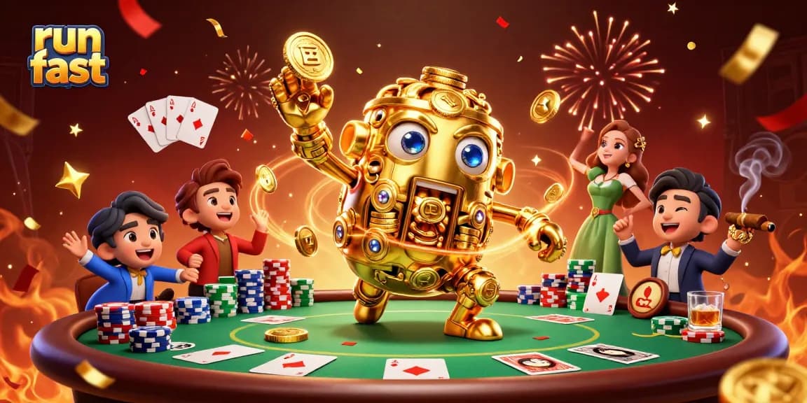 Engage in the fast-paced action of run fast at a vibrant casino table with dramatic poker elements.