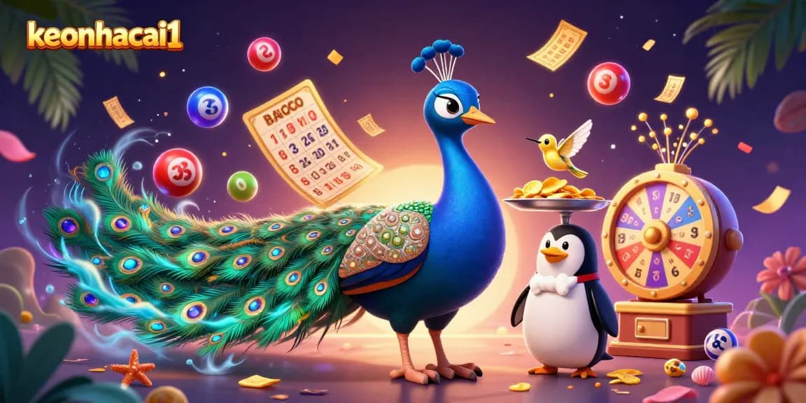Experience thrilling bets with keonhacai1's energetic scene showcasing vibrant gambling elements.