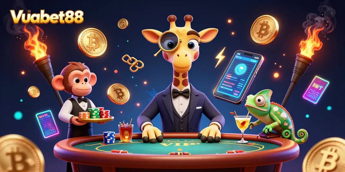 Engage with exciting gameplay at Vuabet88 featuring high-roller giraffe and dynamic casino elements.