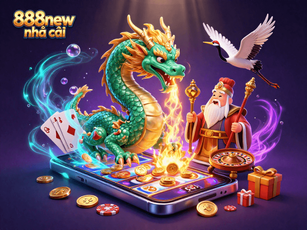 Engage with 888new nhà cái in an immersive gaming experience filled with vibrant casino elements.