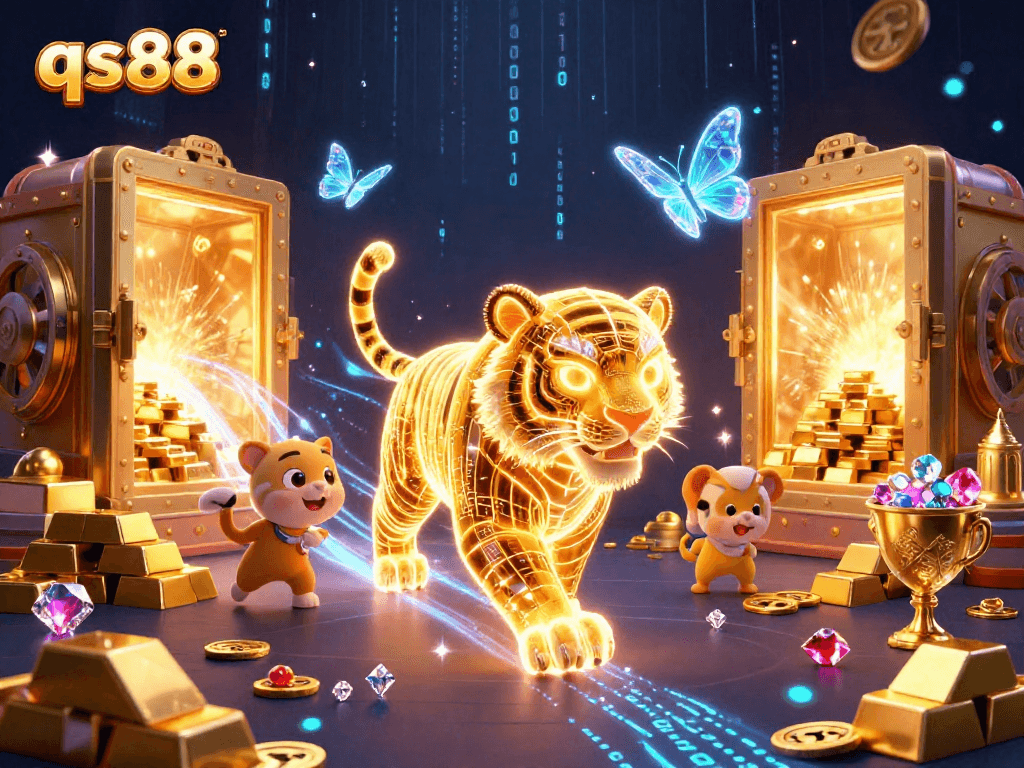 Experience exciting gaming adventures at qs88 with vibrant 3D casino visuals and thrilling jackpot elements.