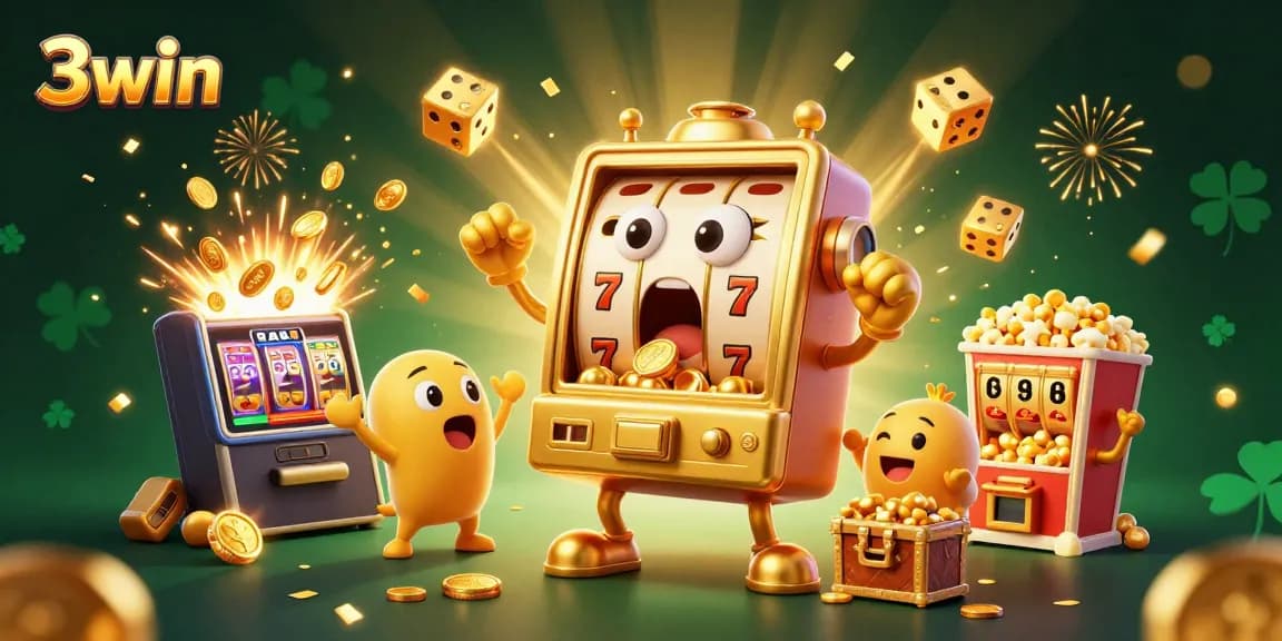 Win big at 3win with the enchanting slot machine scene, celebrating jackpots and excitement.