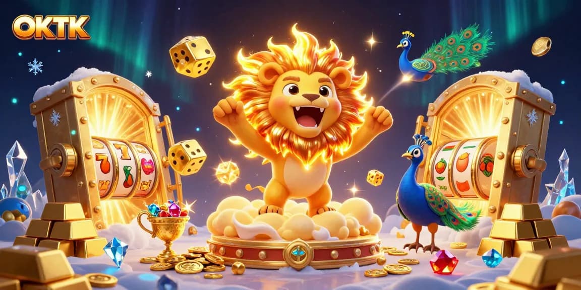 Experience the thrill of OKTK gaming with vibrant characters and dazzling treasures.