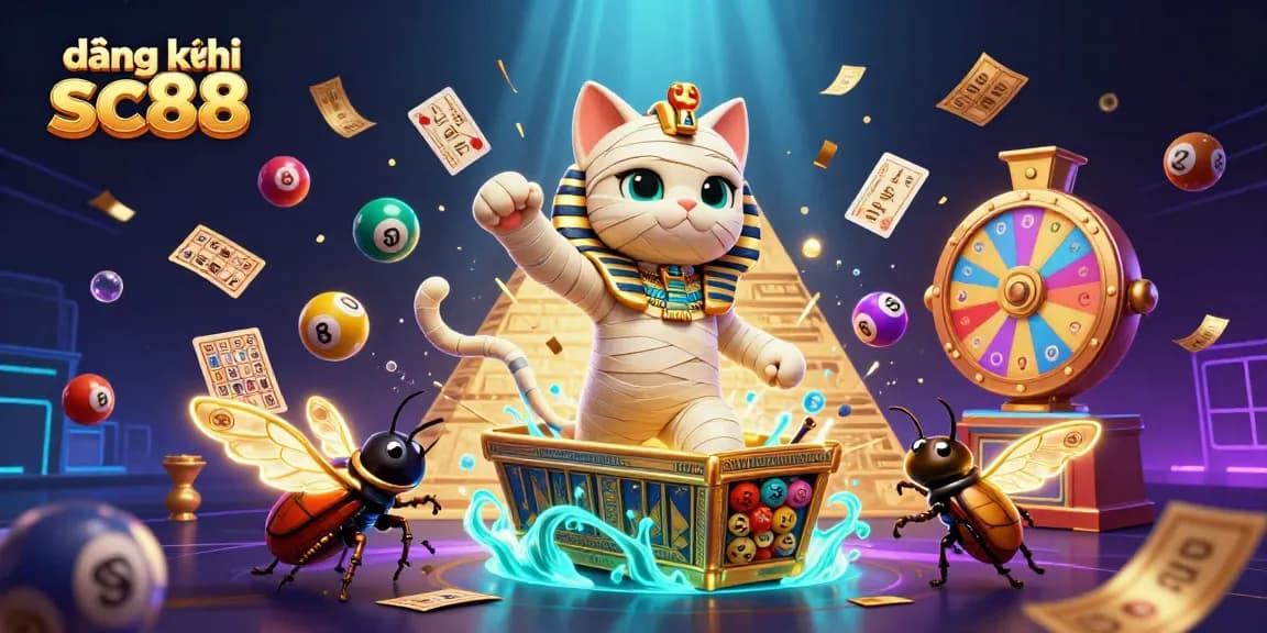 Engage in the excitement of đăng ký sc88 with a vibrant casino scene featuring Egyptian themes.
