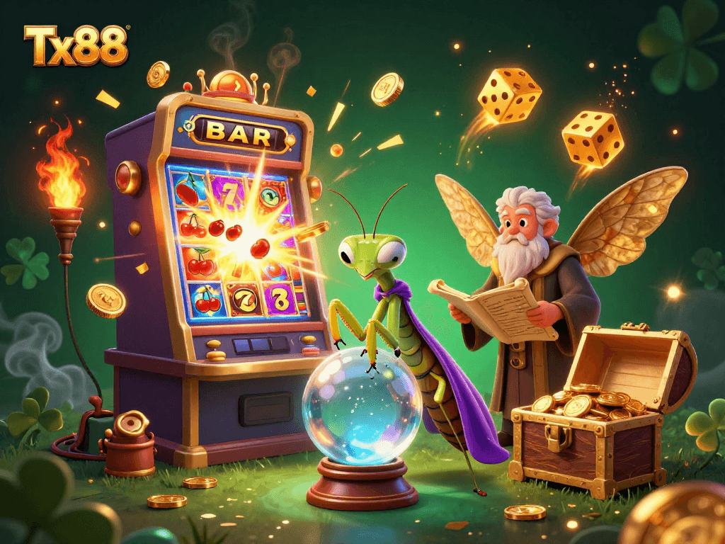 Experience the excitement at Tx88 with captivating slot machines and engaging casino elements.