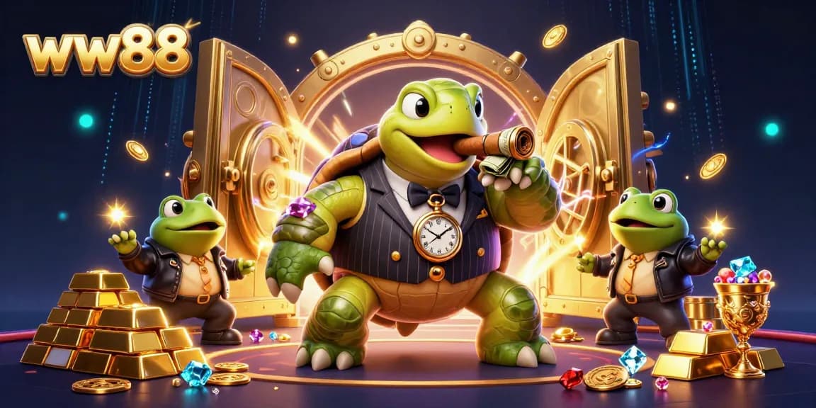 Experience thrilling gameplay action at ww88 with a vibrant 3D illustration showcasing casino excitement.