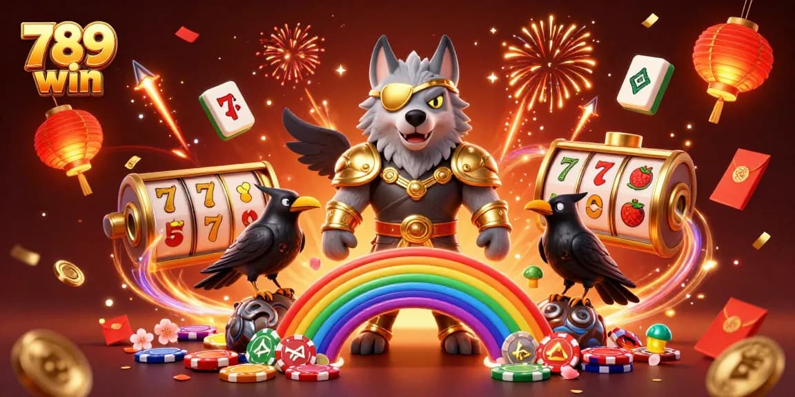 Experience the thrill of 789 win with a fantasy scene featuring Odin and casino elements.