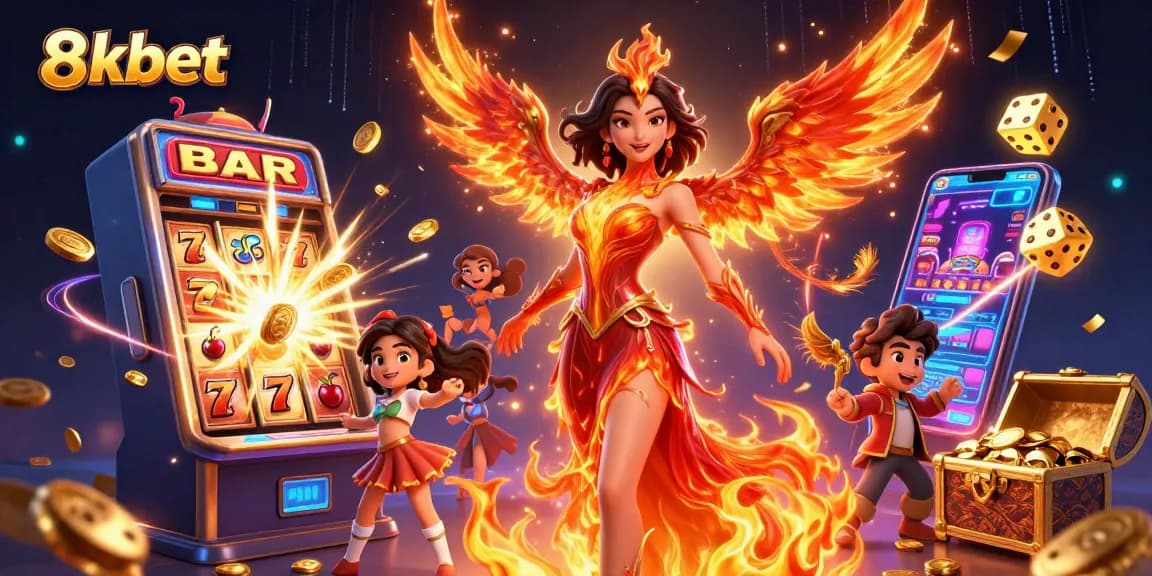 Experience exhilarating gaming at 8xbet with vibrant slot machines and dynamic casino elements.