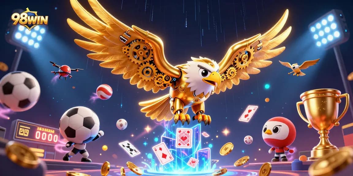 Experience the thrill of winning at 98WIN with dynamic gameplay and holographic elements.