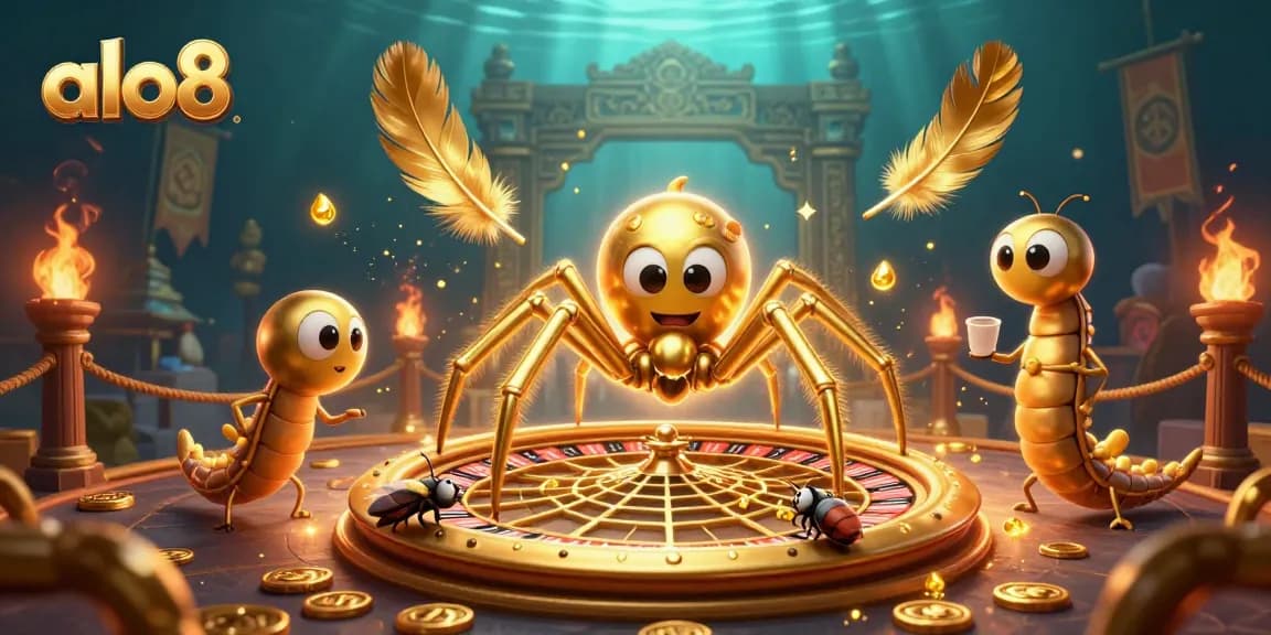 Spin the winning bets at alo8 with the golden roulette wheel web illustration