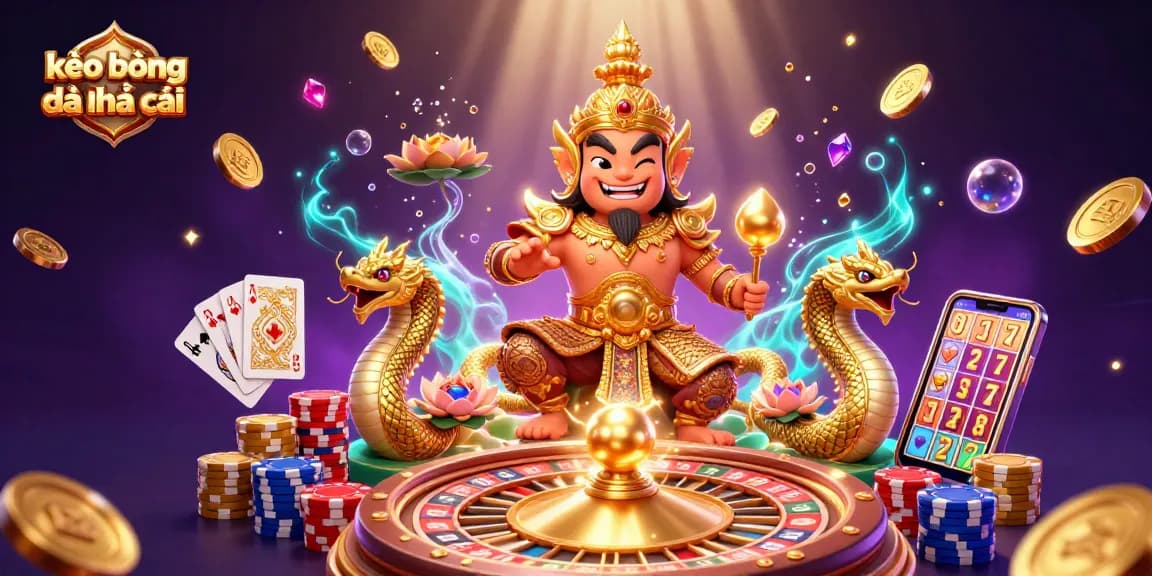 Engage with kèo bóng đá nhà cái through a vibrant 3D illustration showcasing dynamic gaming elements.