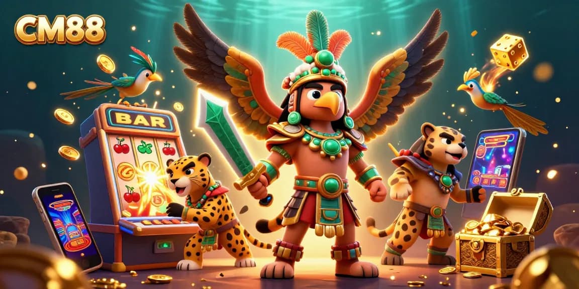 Experience thrilling gameplay with CM88's vibrant jackpot scene filled with exciting casino elements and dynamic characters