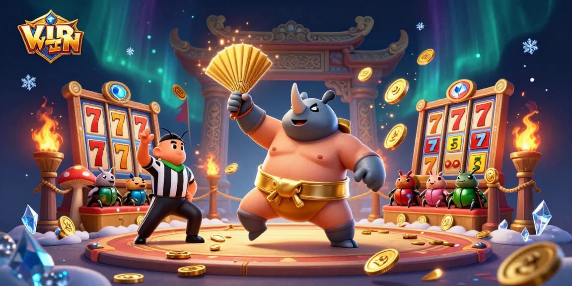 Engage with VIPWIN's vibrant casino experience featuring dynamic slot games and festive elements.