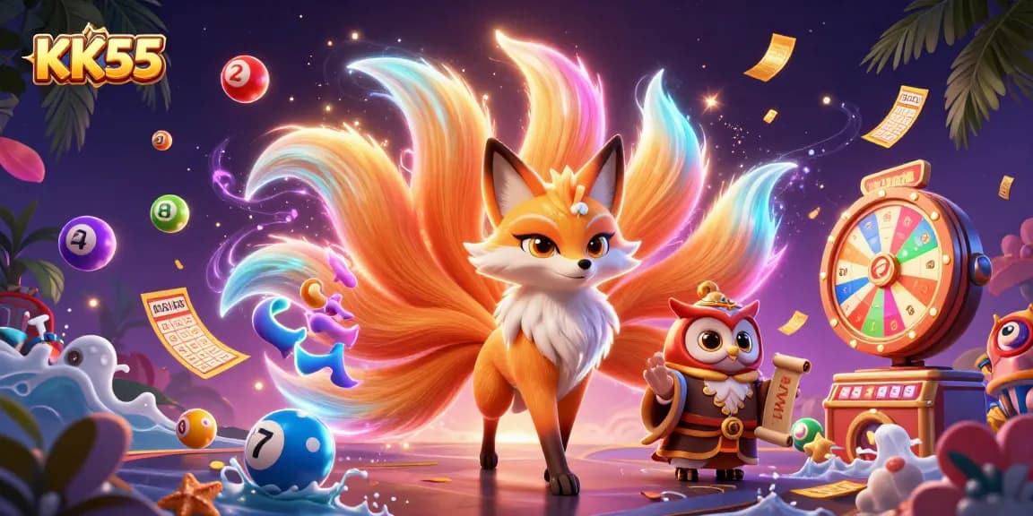 Experience thrilling gameplay at KK55 with vibrant spirits and dynamic lottery elements.