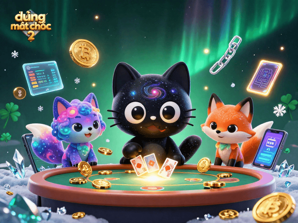 Engage with đường mạt chược 2 gameplay by winning chips in a cosmic casino with a black hole cat and nebula fox.