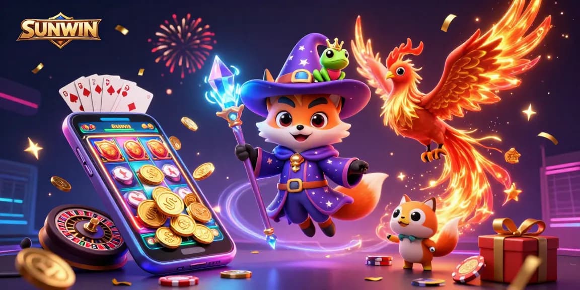 Engage with SUNWIN's thrilling gaming experience featuring vibrant characters and dynamic casino elements.