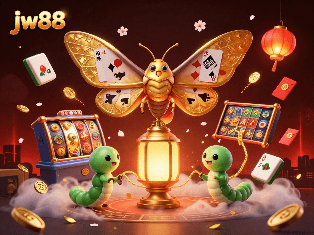Engage with thrilling games at jw88 featuring vibrant 3D casino elements and golden moth