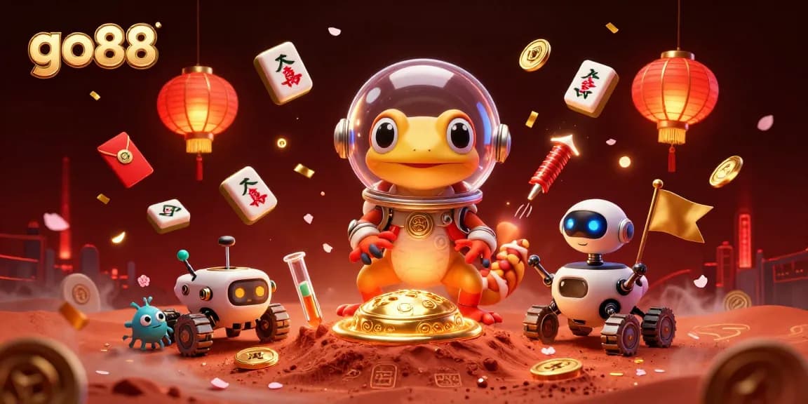 Experience gaming thrills at go88 with vibrant 3D Martian adventure and golden casino treasures.