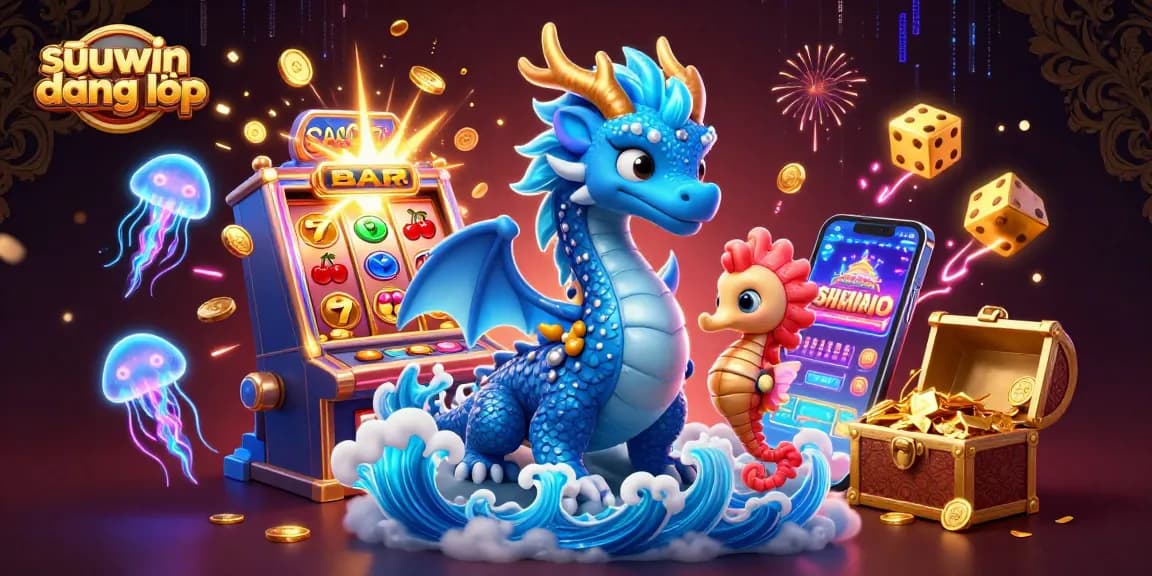 Win big with suuwin đăng nhập in an engaging online casino scene featuring vibrant characters and games.