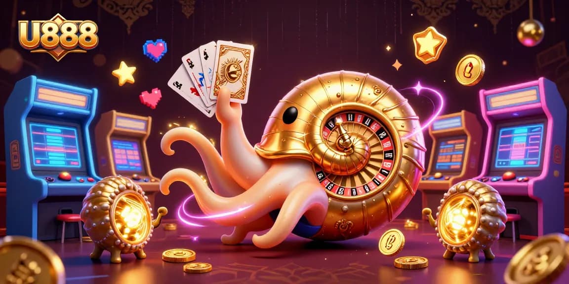 Experience thrilling gameplay at U888 with vibrant 3D elements illustrating a dynamic casino scene.