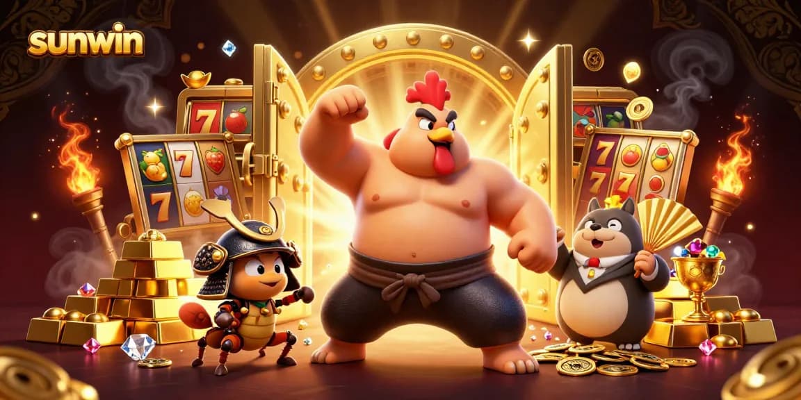 Experience the thrilling sunwin jackpot excitement featuring a dynamic casino scene.