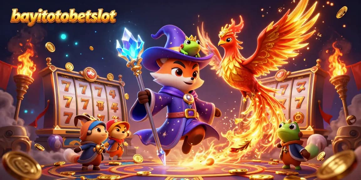 Spin winning slot reels with bayitotobetslot's captivating 3D characters and vibrant scene.