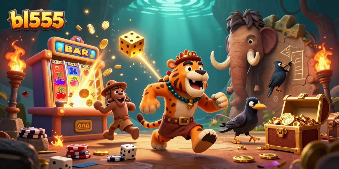 Experience big wins at bl555 with a vibrant casino scene featuring engaging characters and thrilling game elements.