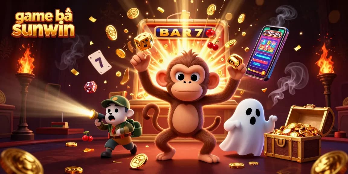 Experience the excitement of game bài sunwin through an engaging 3D casino illustration featuring playful characters.