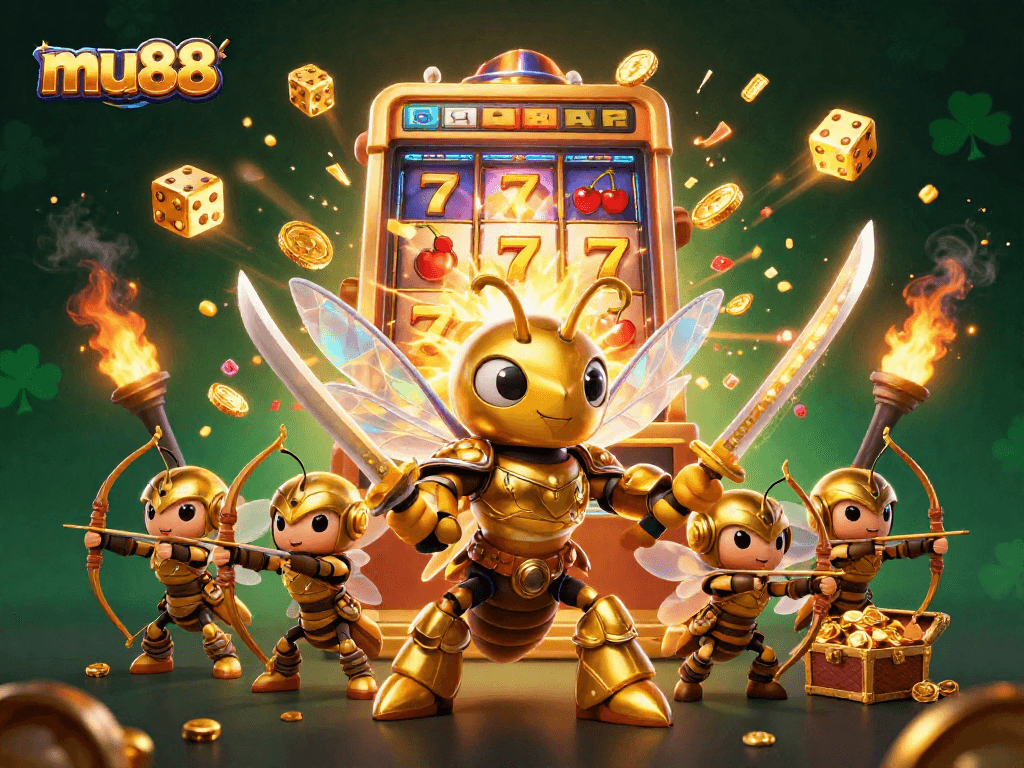 Experience the vibrant mu88 casino realm with a jackpot explosion and dynamic characters.