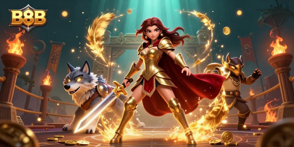 Engage in thrilling B8B casino adventures with vibrant characters and dynamic elements.