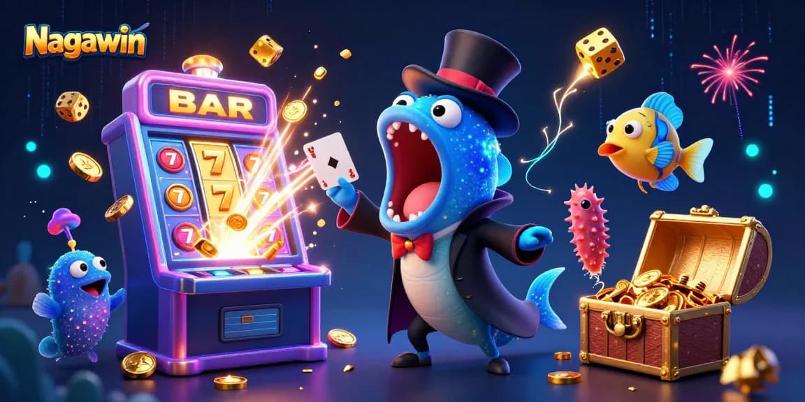 Nagawin: Experience thrilling wins with vibrant slot machines and dynamic casino animations.