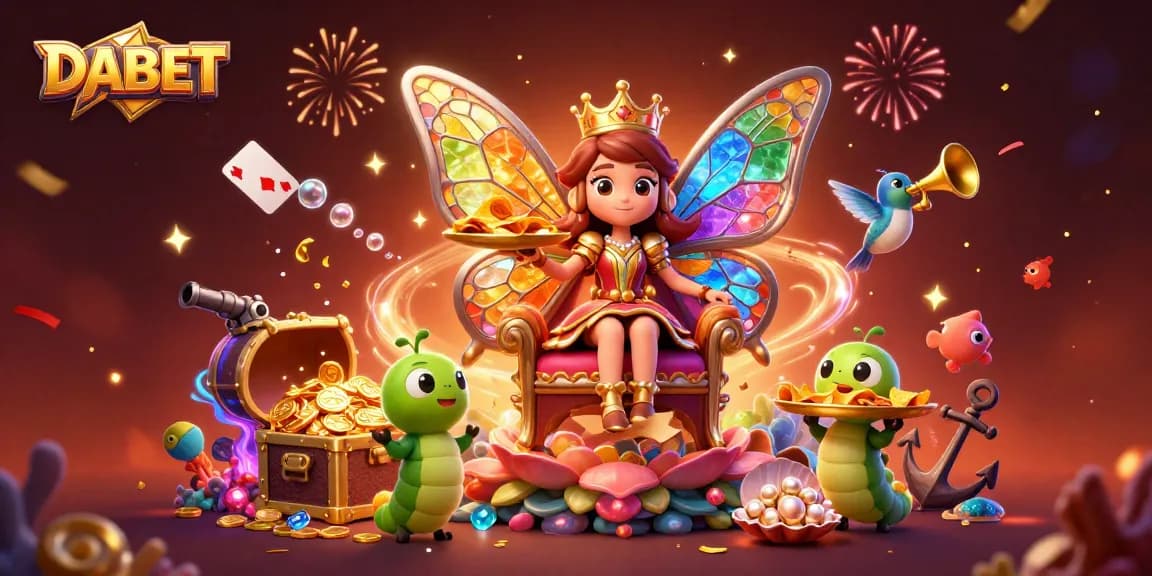 Experience thrilling gameplay at DABET with a vibrant 3D scene featuring a colorful casino theme.