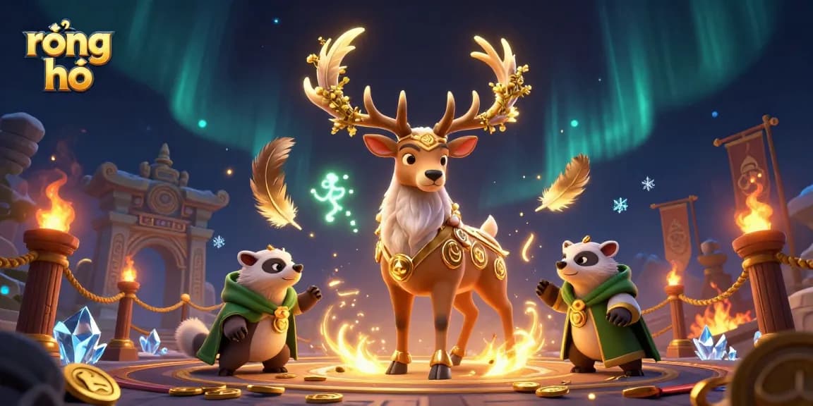 Experience the thrill of rồng hổ betting in this captivating 3D illustration, showcasing dynamic characters and rich casino elements.