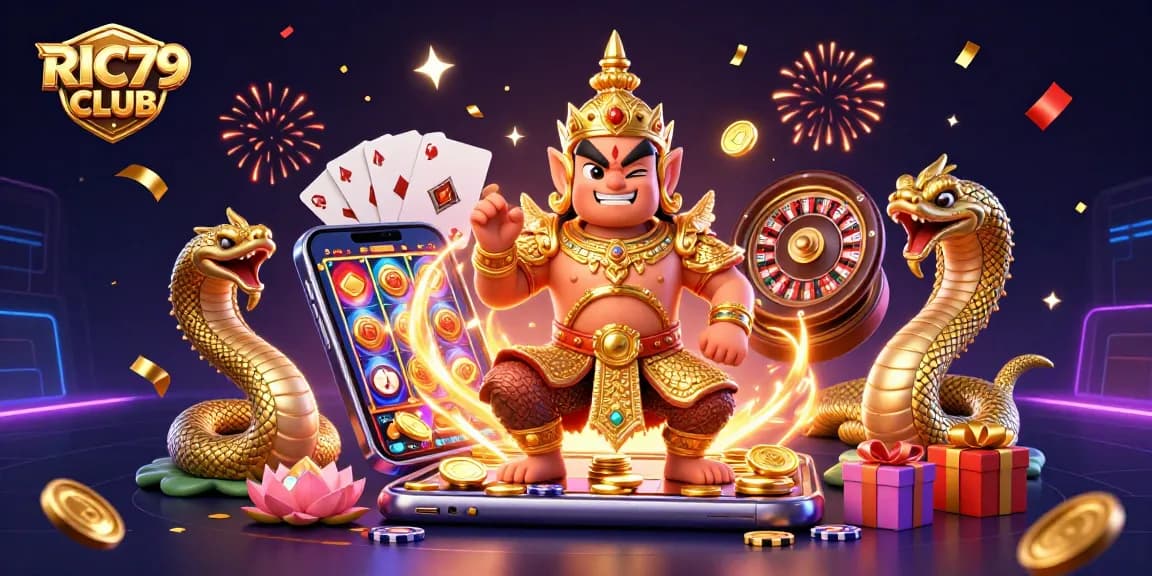 Join the excitement at RIC79 CLUB with vibrant slot games and colorful casino elements!