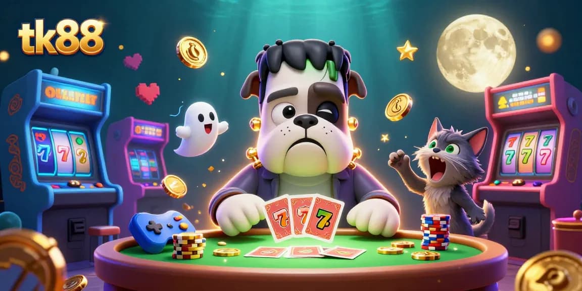 Engage in exciting gameplay at tk88 with unique characters in a vibrant casino scene.