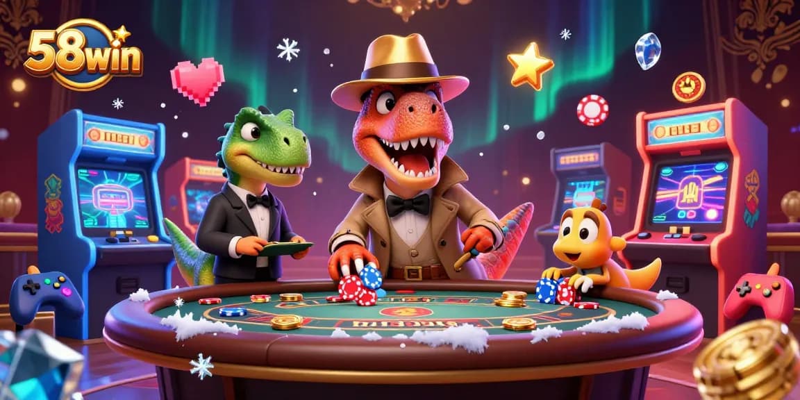 Experience thrilling action at 58win with a velociraptor card counter at the blackjack table.
