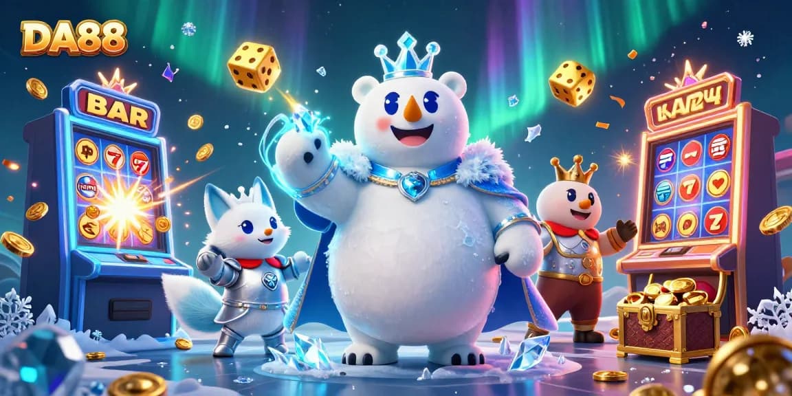 Win big with DA88's vibrant 3D casino scene featuring unique thrilling gameplay elements.