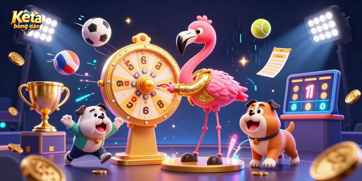 Engage with Kết quả bóng đá as a flamingo host and bulldog contestant thrill in dynamic sports betting action.