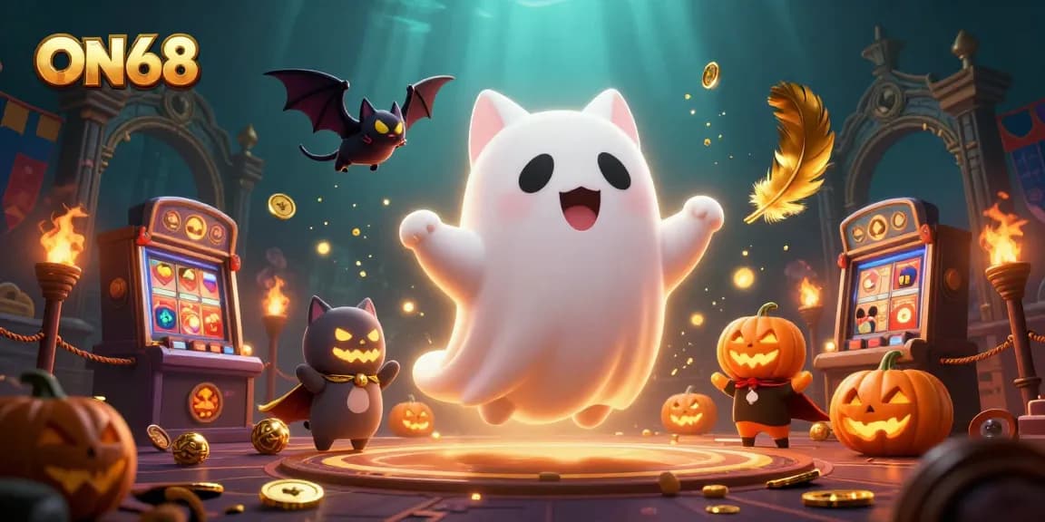 Witness ON68's thrilling haunted casino adventure with a ghost cat and vampire bat in action!
