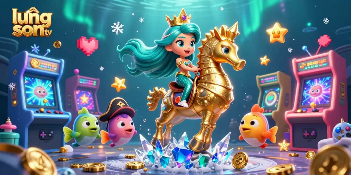 lương sơn tv elevates the gaming experience by showcasing a thrilling underwater scene with vibrant characters and casino elements.