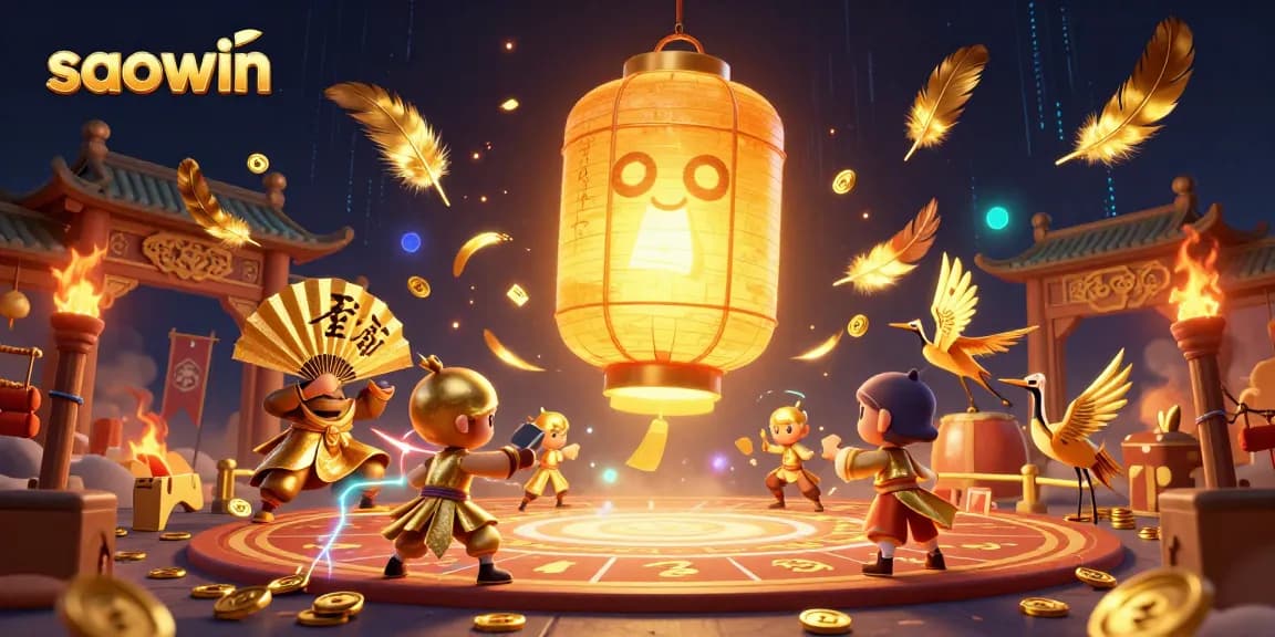 Engage in thrilling action with the saowin platform showcasing a rich casino experience filled with spirits, warriors, and lucky symbols.