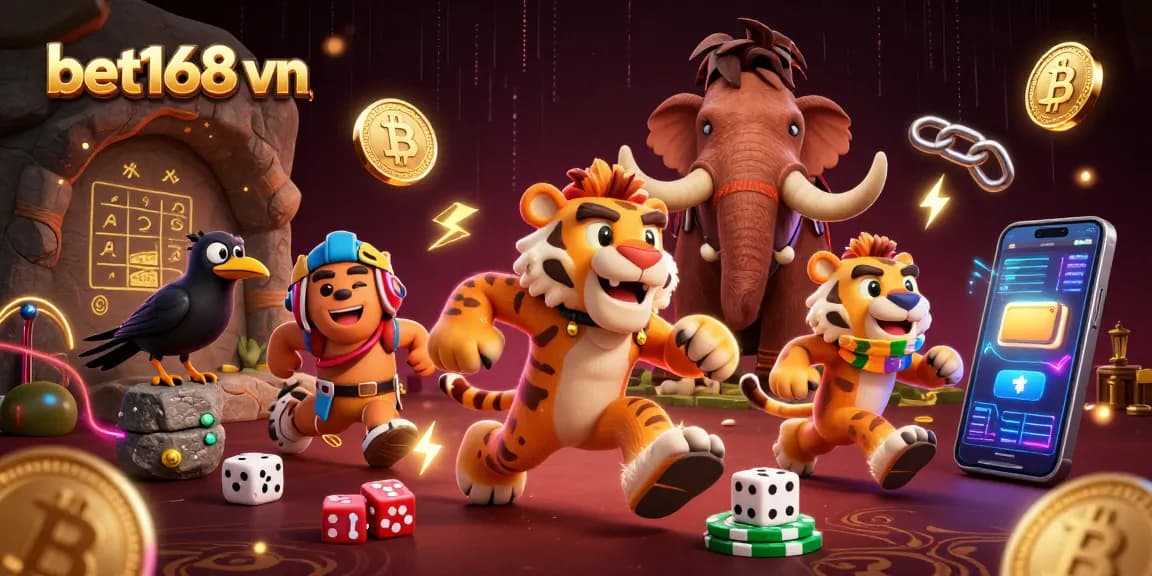 Experience thrilling gaming at bet168 vn with unique characters and vibrant casino elements.