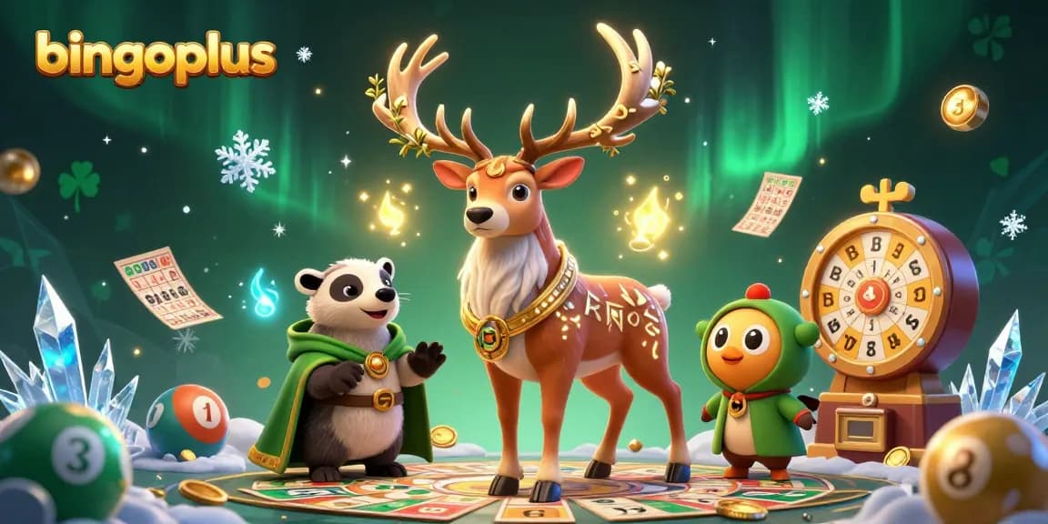 Engage in thrilling Bingo games on bingoplus as lively characters float among dynamic elements.
