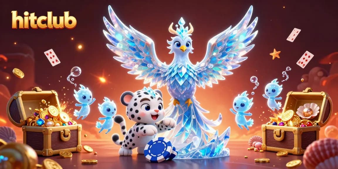 Join the hitclub action with a vibrant 3D scene of ice phoenix and lively game elements enchanting players.
