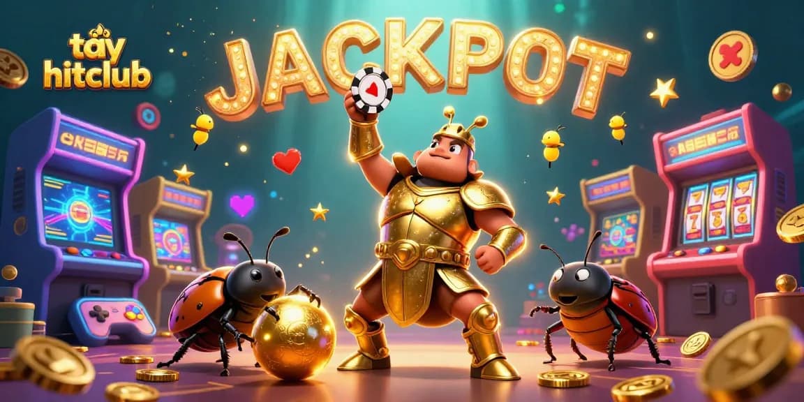 Tải hitclub and win big with vibrant 3D casino characters celebrating a jackpot.