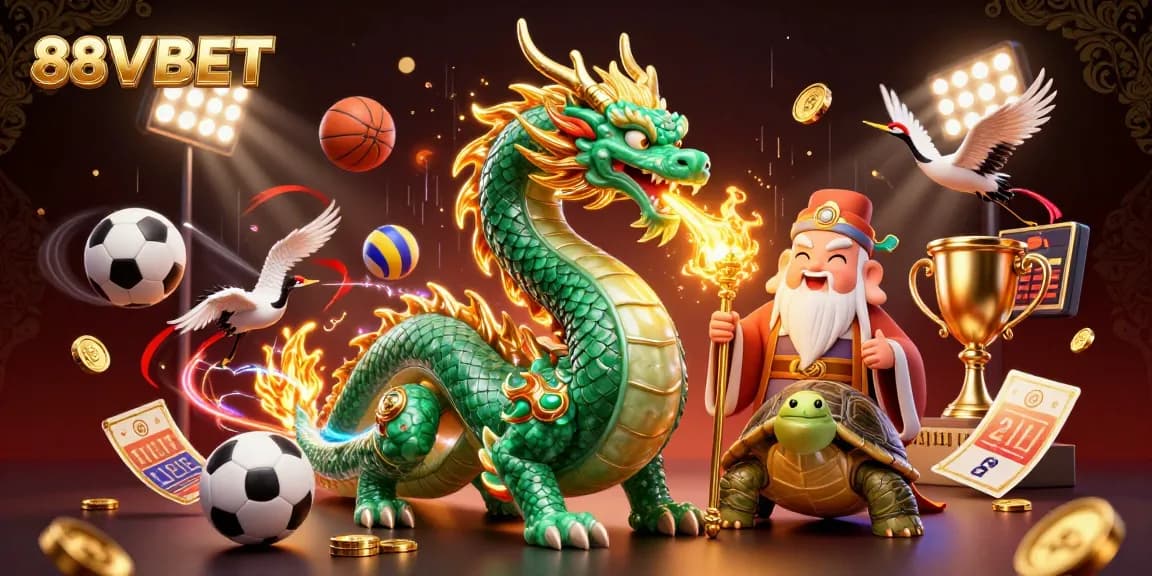 Win exciting rewards at 88VBET with this thrilling 3D casino illustration